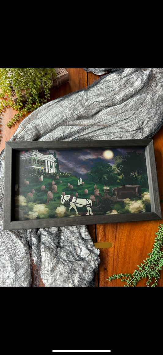 Mansion Ghost Framed Sign