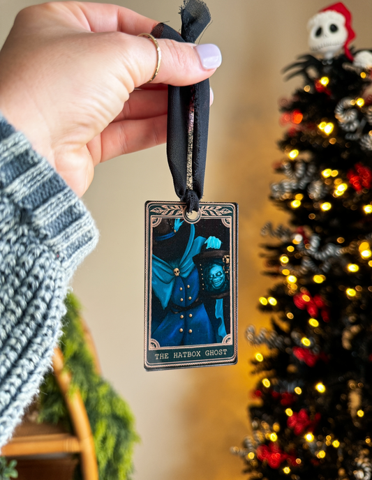 Hatbox Ghost- Tarot Card Ornament