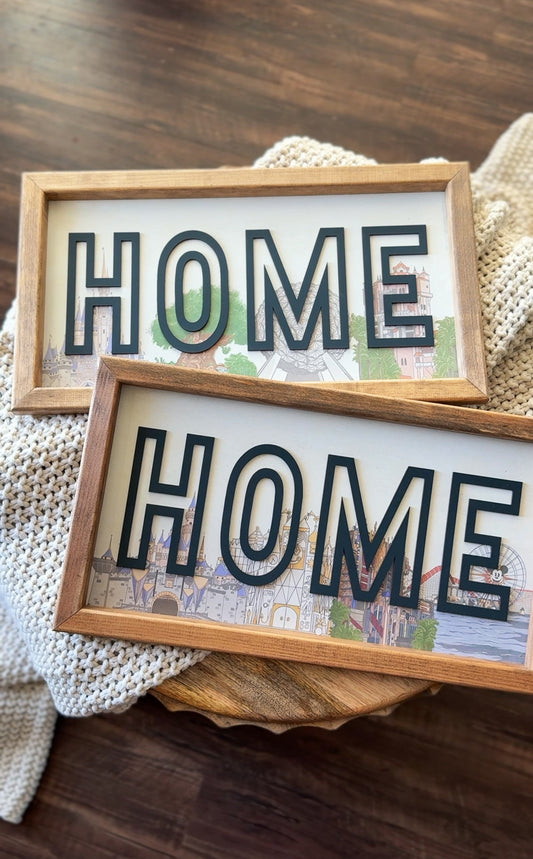 HOME Framed Sign