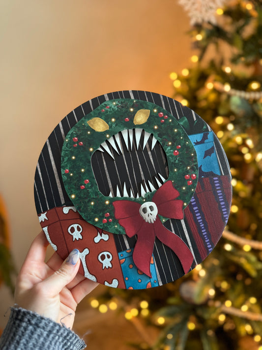 Nightmare Wreath Mini Sign