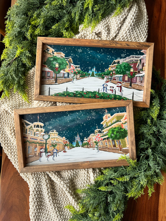 Merry Main Street Framed Sign