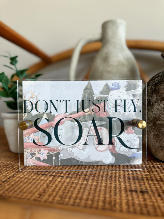 Don't Just Fly, Soar Mini Block Sign