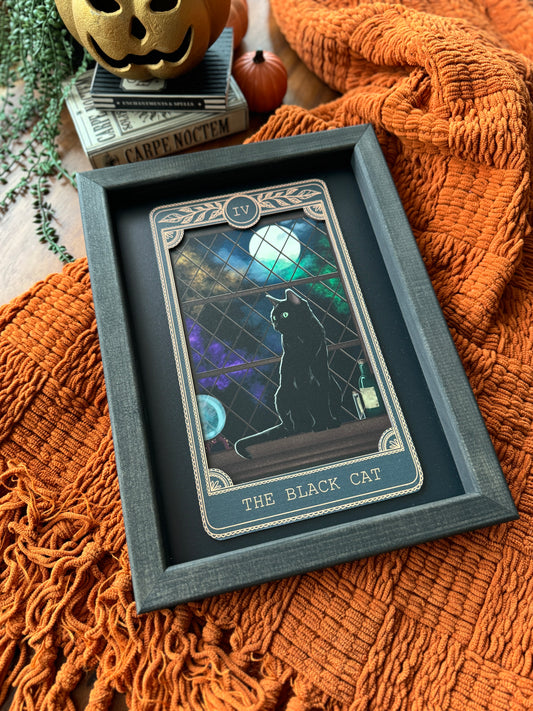 The Black Cat - Tarot Card Framed Sign