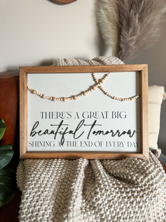 Beautiful Tomorrow Beaded Sign