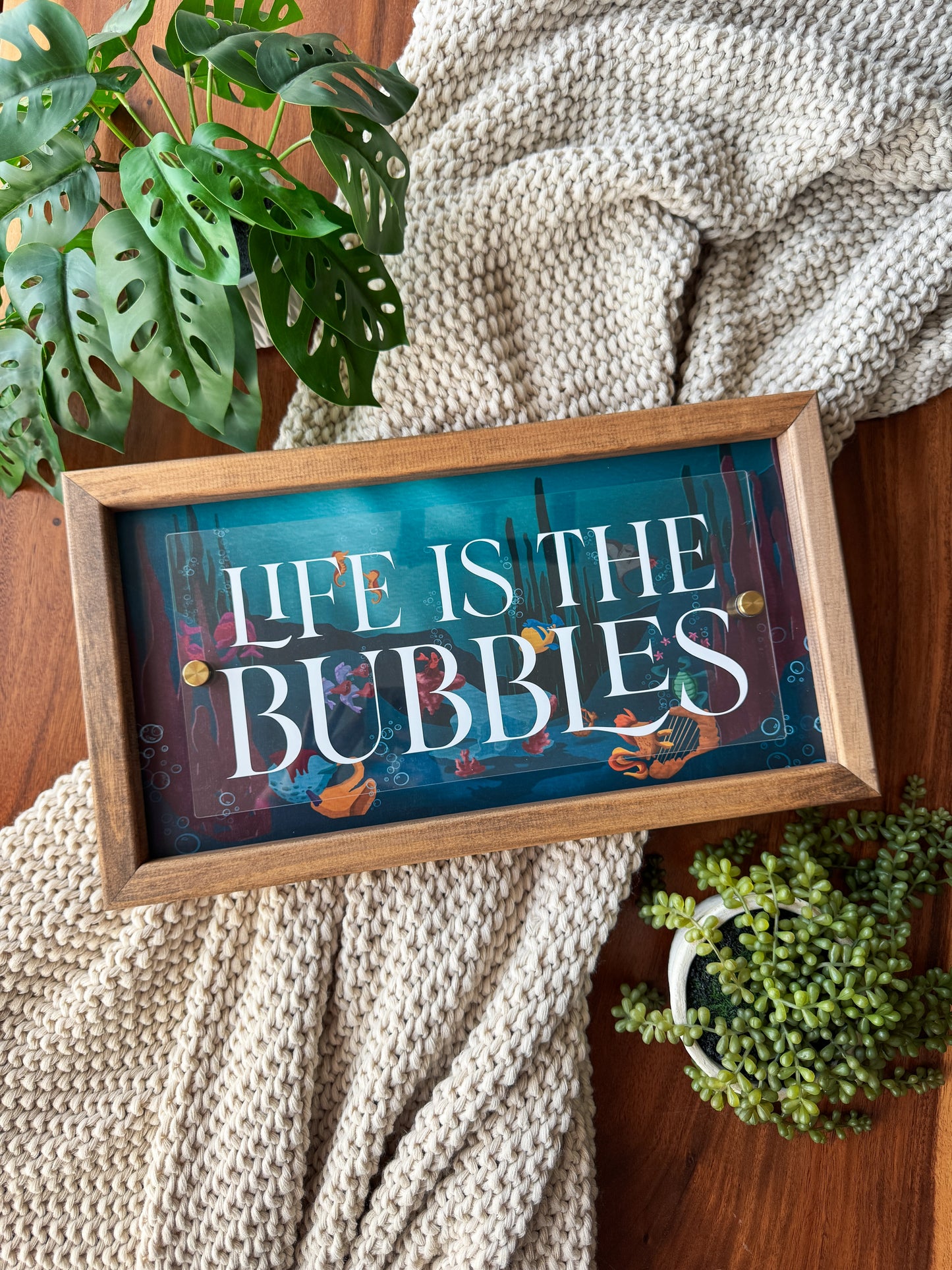 Life Is The Bubbles - Framed Sign