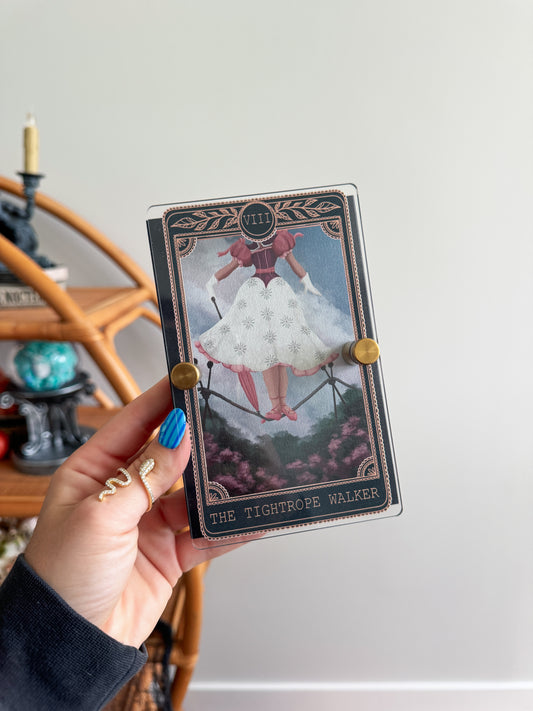 The Tightrope Walker - Tarot Card Mini Sign
