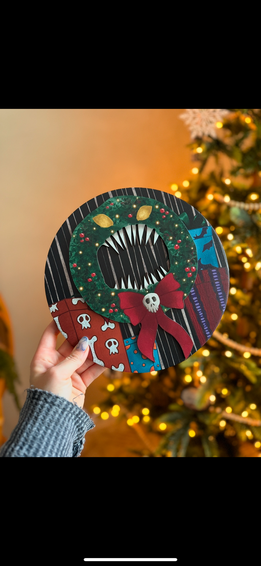 Nightmare Wreath Mini Sign