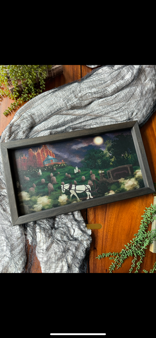 Ghoulish Mansion Framed Ghost Sign