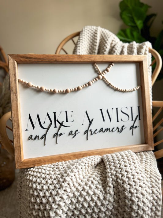 Make A Wish Beaded Sign