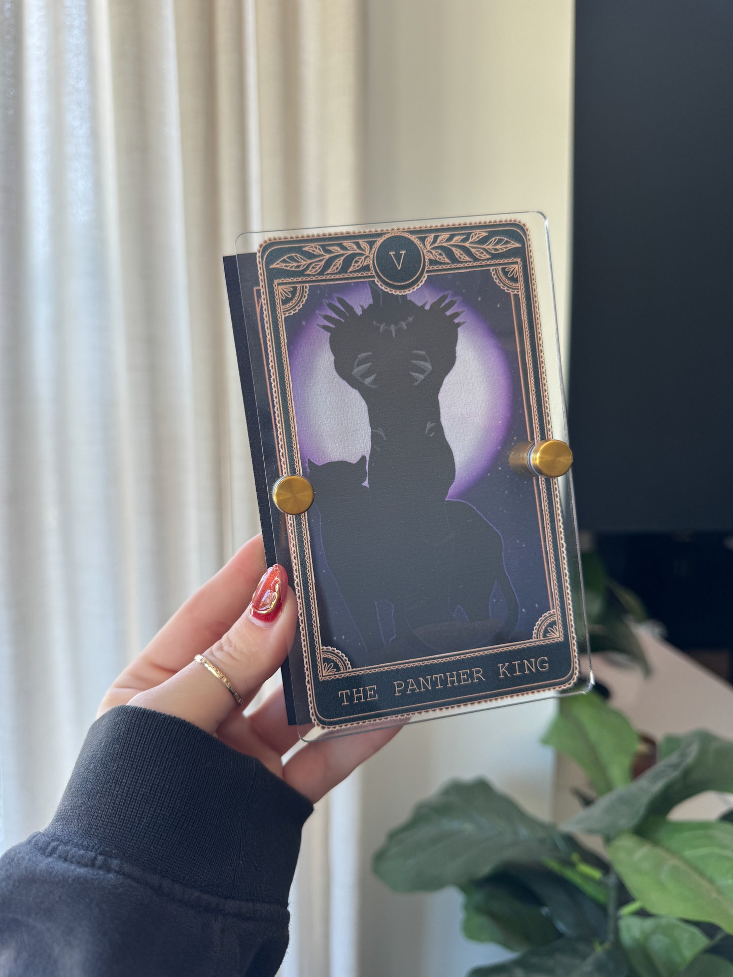 The Panther King - Tarot Card Mini Sign