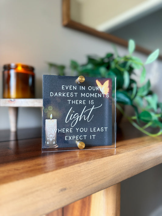 There is Light - Mini Block Sign