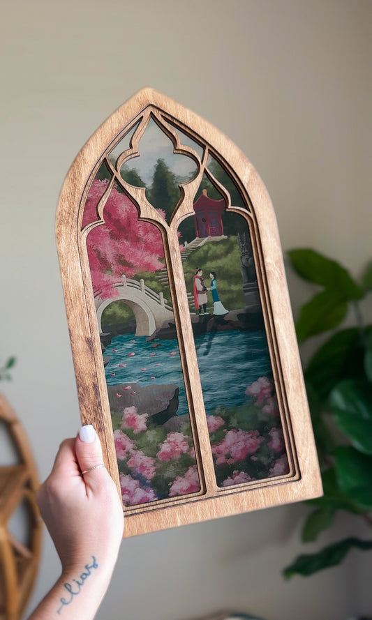 Girl Worth Fighting For - Cathedral Window Sign