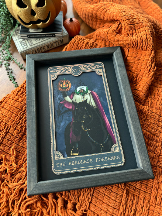 The Headless Horseman - Tarot Card Framed Sign