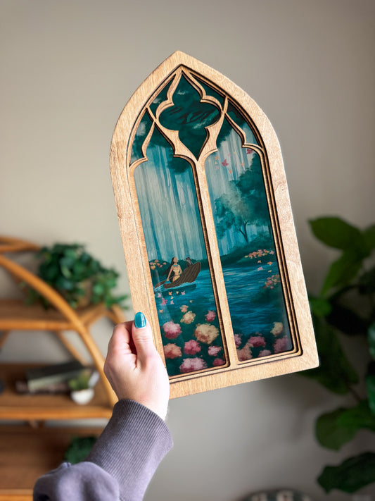 Goes With The Wind - Cathedral Window Sign