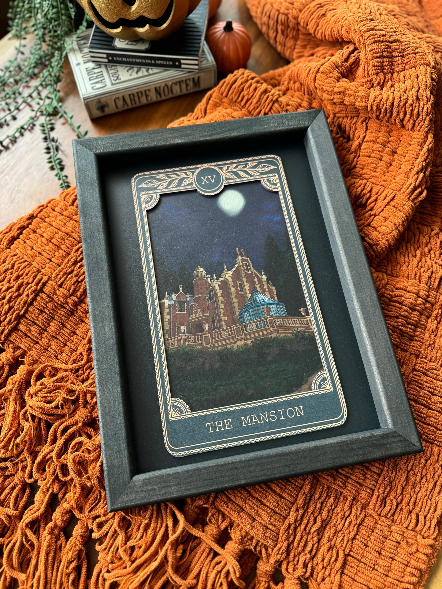 The Ghoulish Mansion - Tarot Card Framed Sign