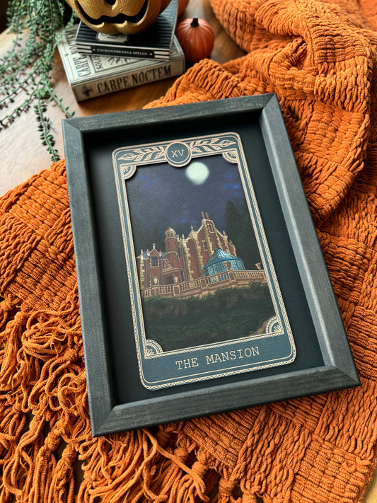 The Ghoulish Mansion - Tarot Card Framed Sign