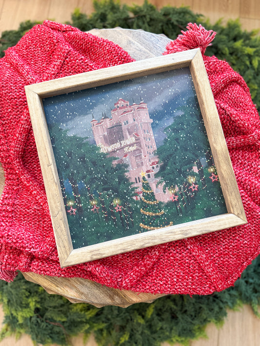 Hollywood Christmas Village Framed Sign