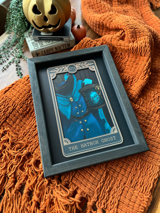 The Hatbox Ghost - Tarot Card Framed Sign