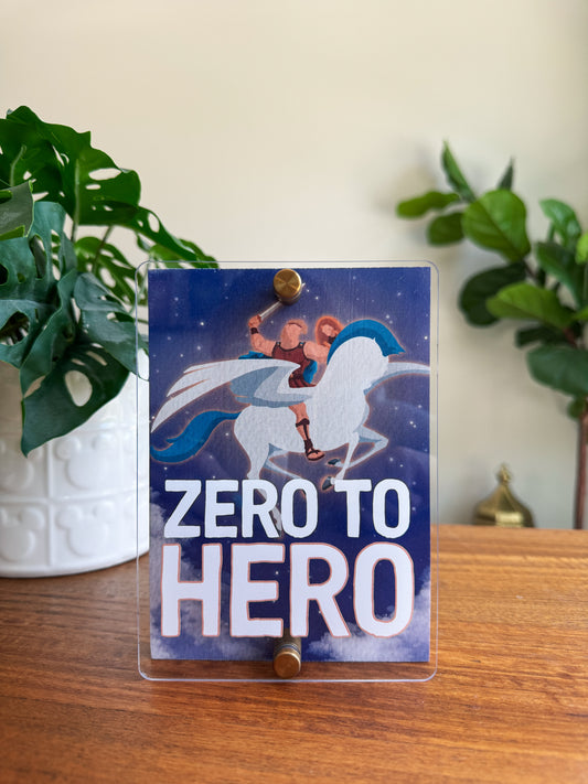 Zero To Hero Mini Block Sign