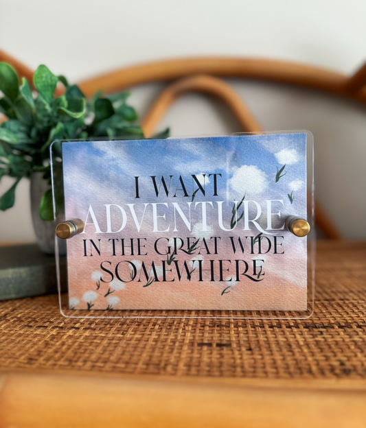I Want Adventure Mini Block Sign