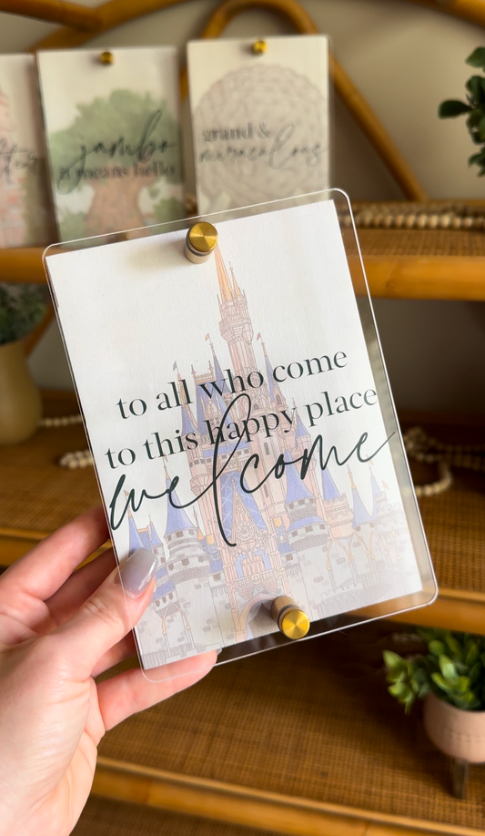 WDW Happy Place Block Mini Block Sign