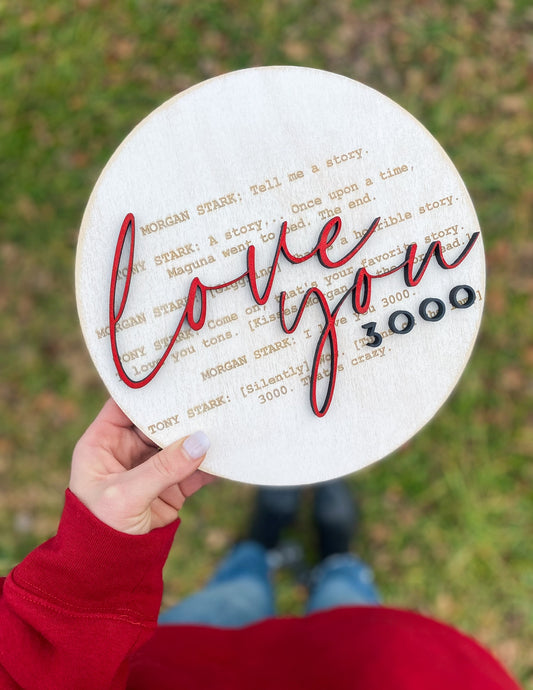 Love You 3000 Mini Sign