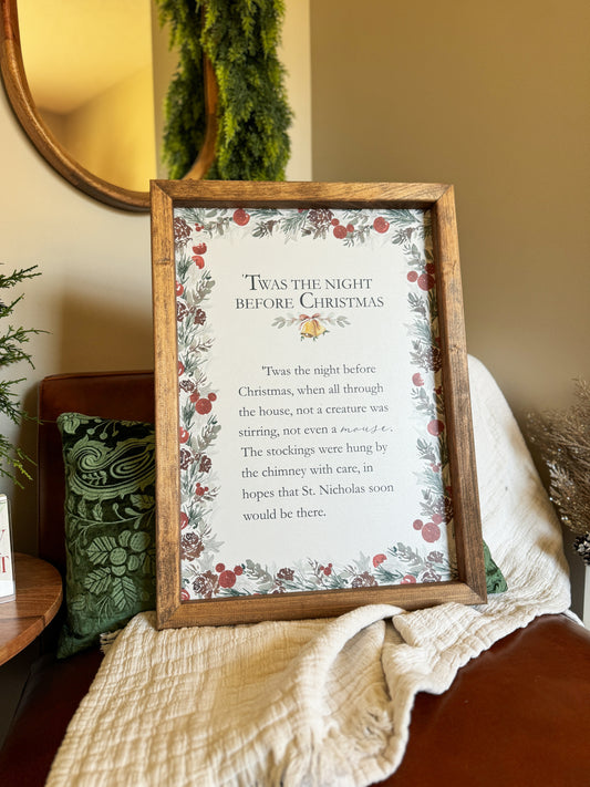 Twas The Night Framed Sign
