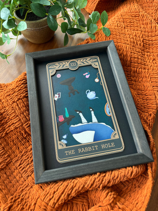The Rabbit Hole - Tarot Card Framed Sign