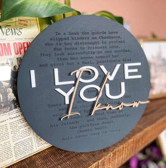 I love you I know Mini Sign