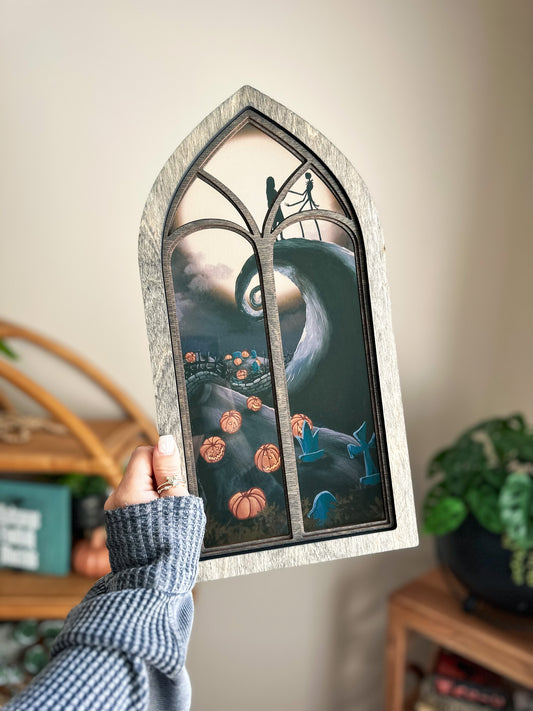Pumpkin King - Cathedral Window Sign