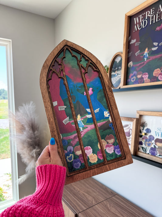 Wonderland - Cathedral Window Sign