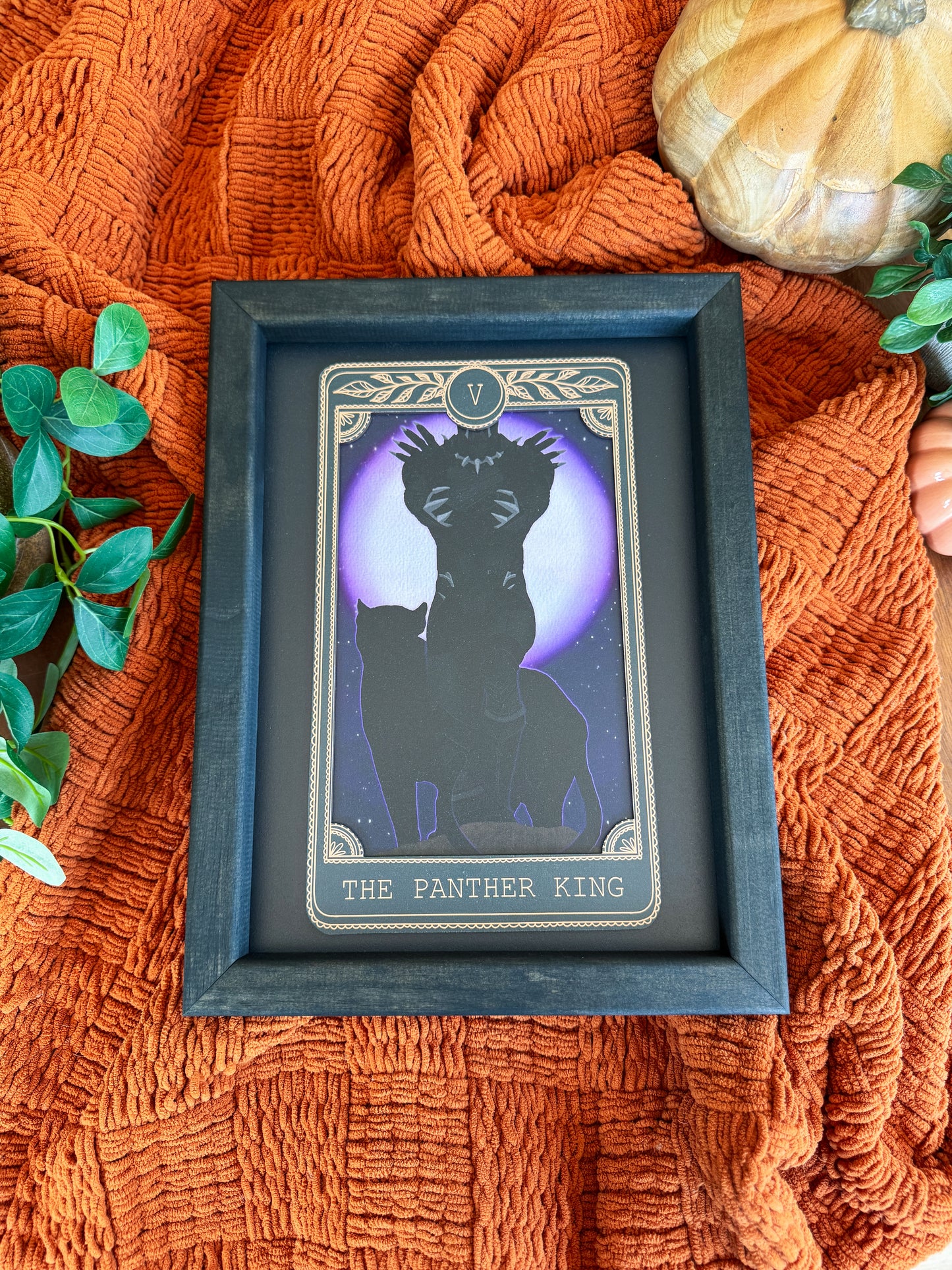 The Panther King - Tarot Card Framed Sign
