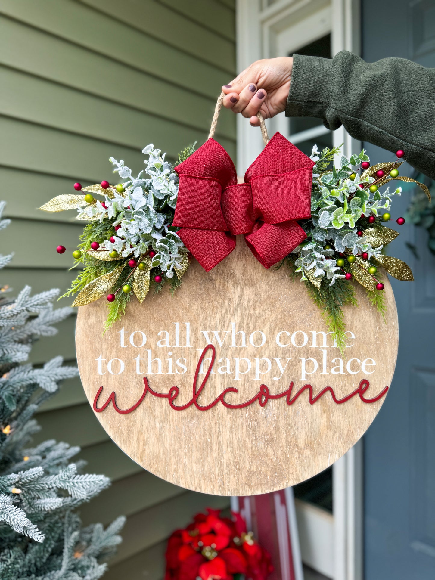 Happy Place Christmas Classic Door Hanger