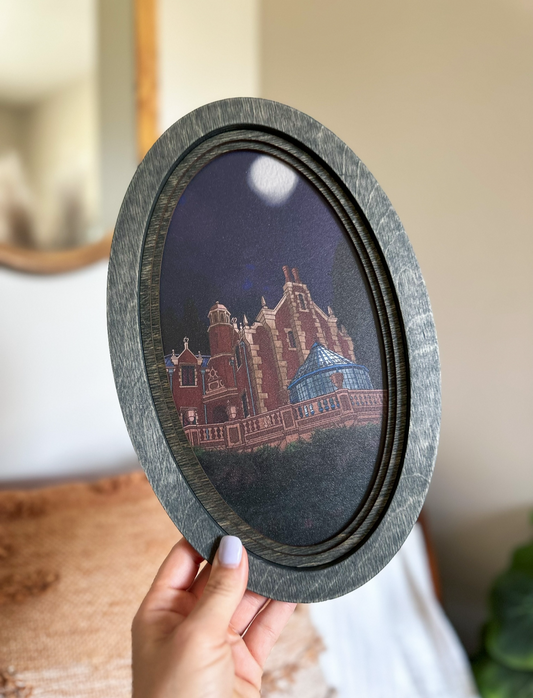 Ghoulish Mansion Oval Sign