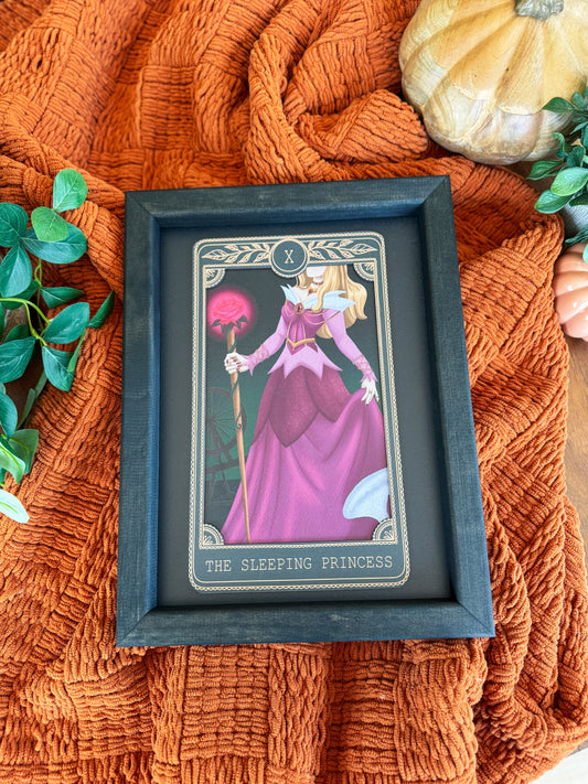 The Sleeping Princess - Tarot Card Framed Sign