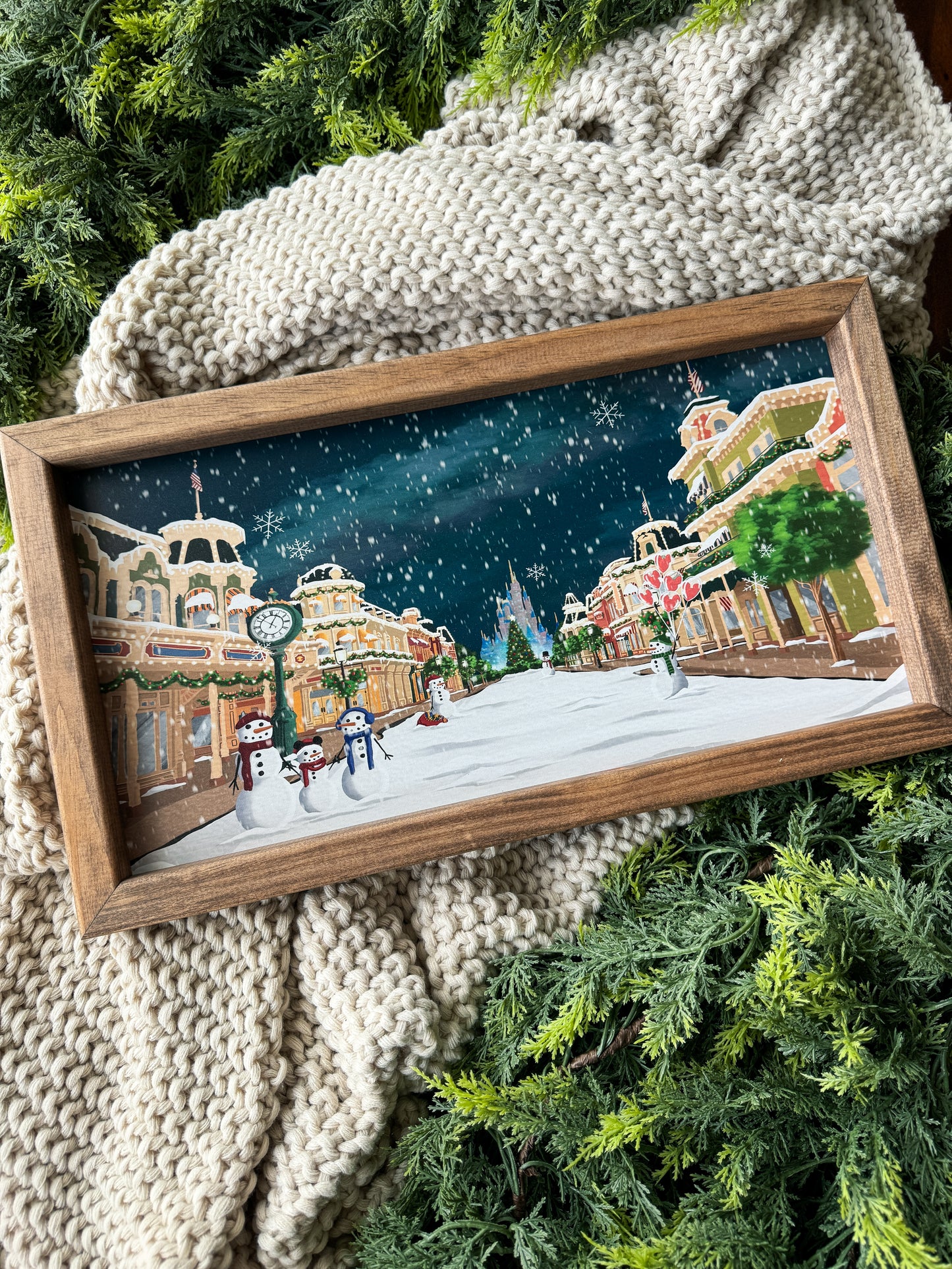 Merry Main Street Framed Sign