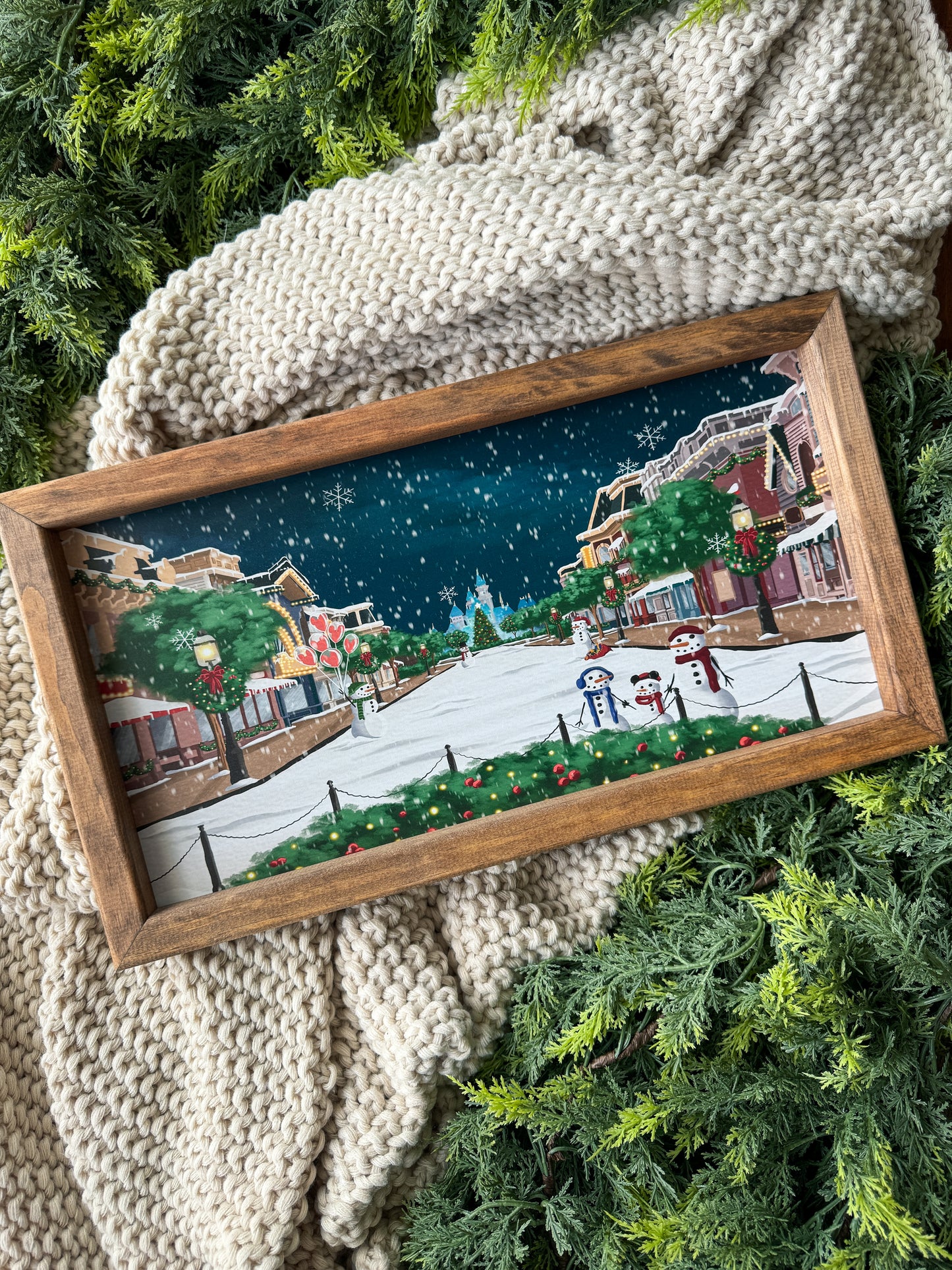 Merry Main Street Framed Sign