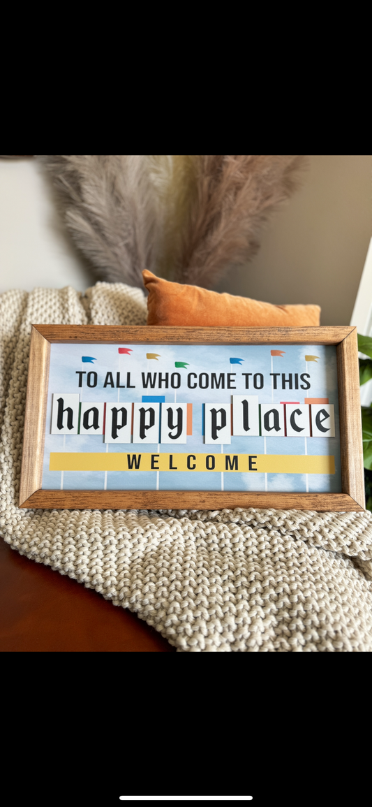 Retro Happy Place Sign - Limited Edition