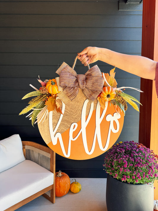 Brown Bow Fall Door Hanger