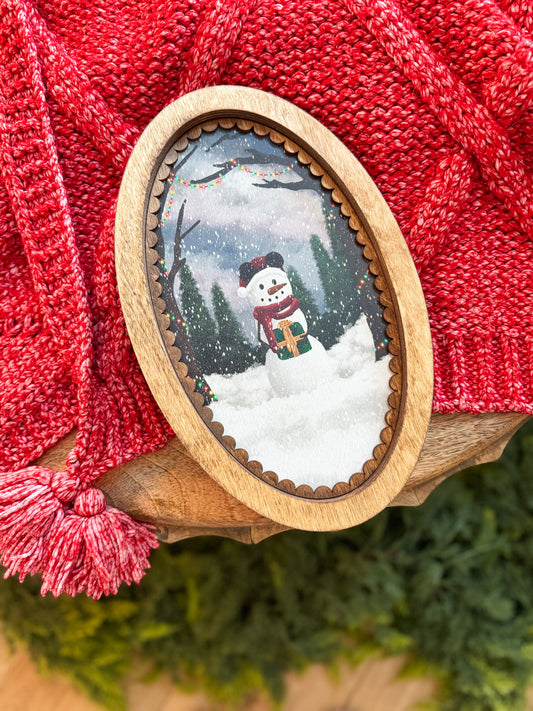 Snowman - Oval Sign