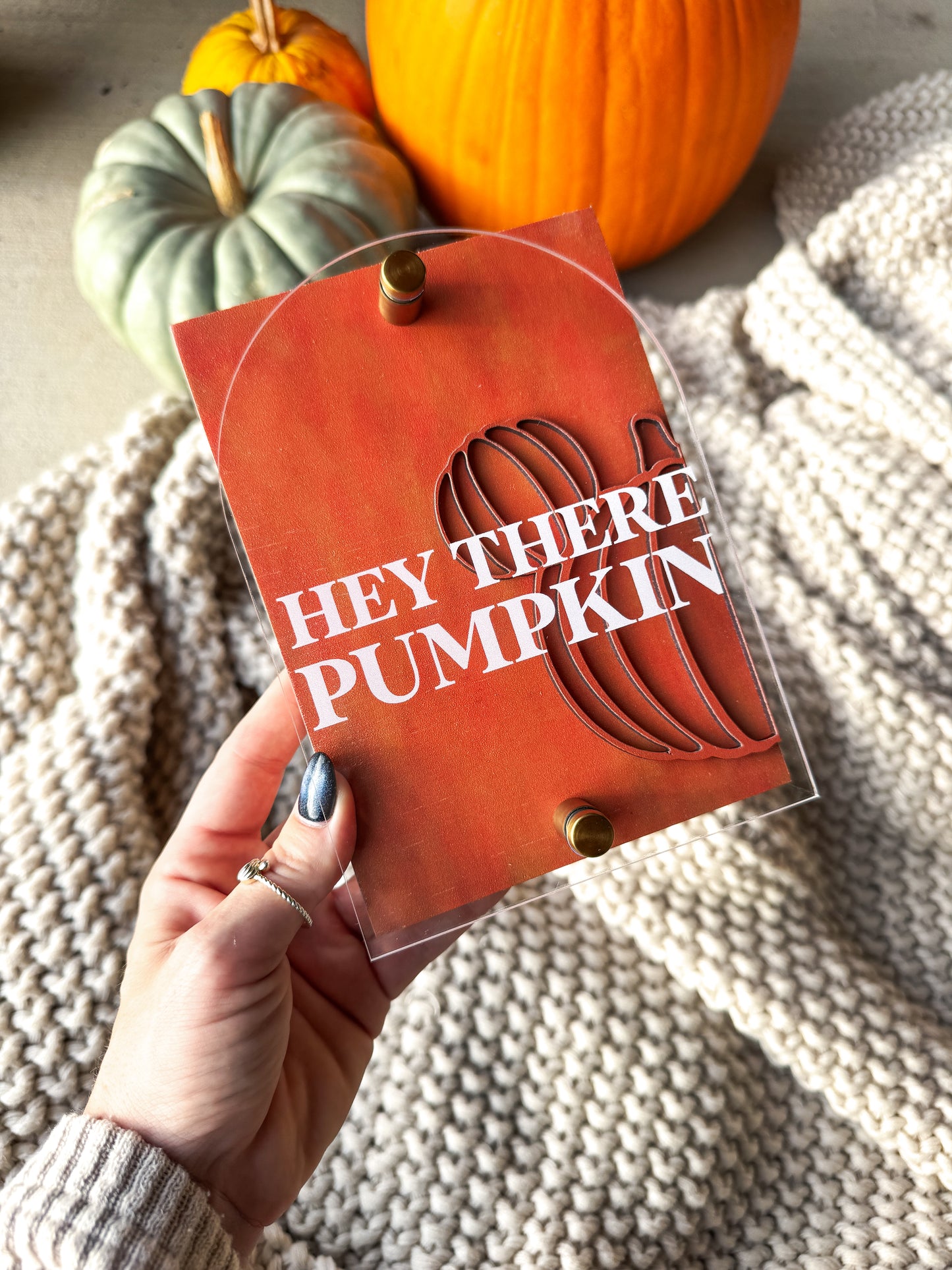 Hey There Pumpkin Mini Block Sign