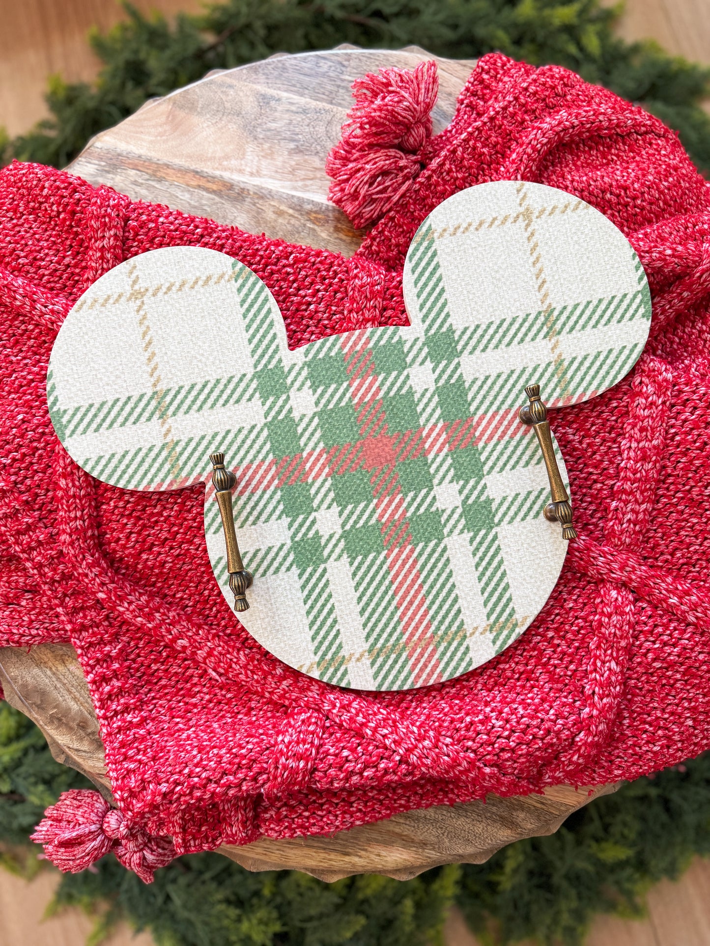 Christmas Plaid Mouse Tray