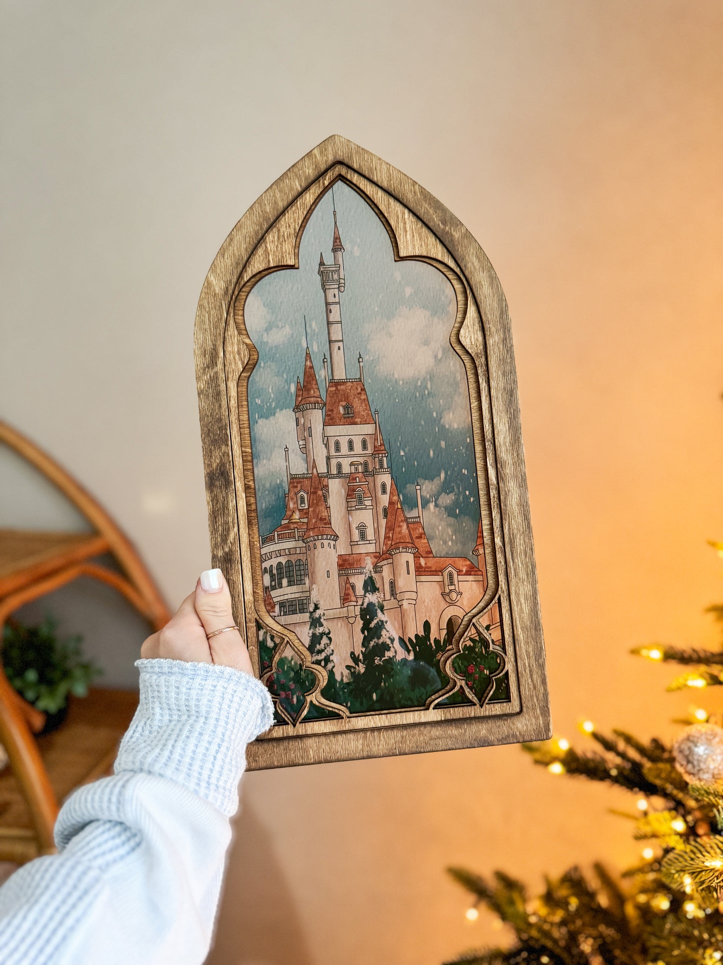 Beast's Winter Castle - Cathedral Window Sign