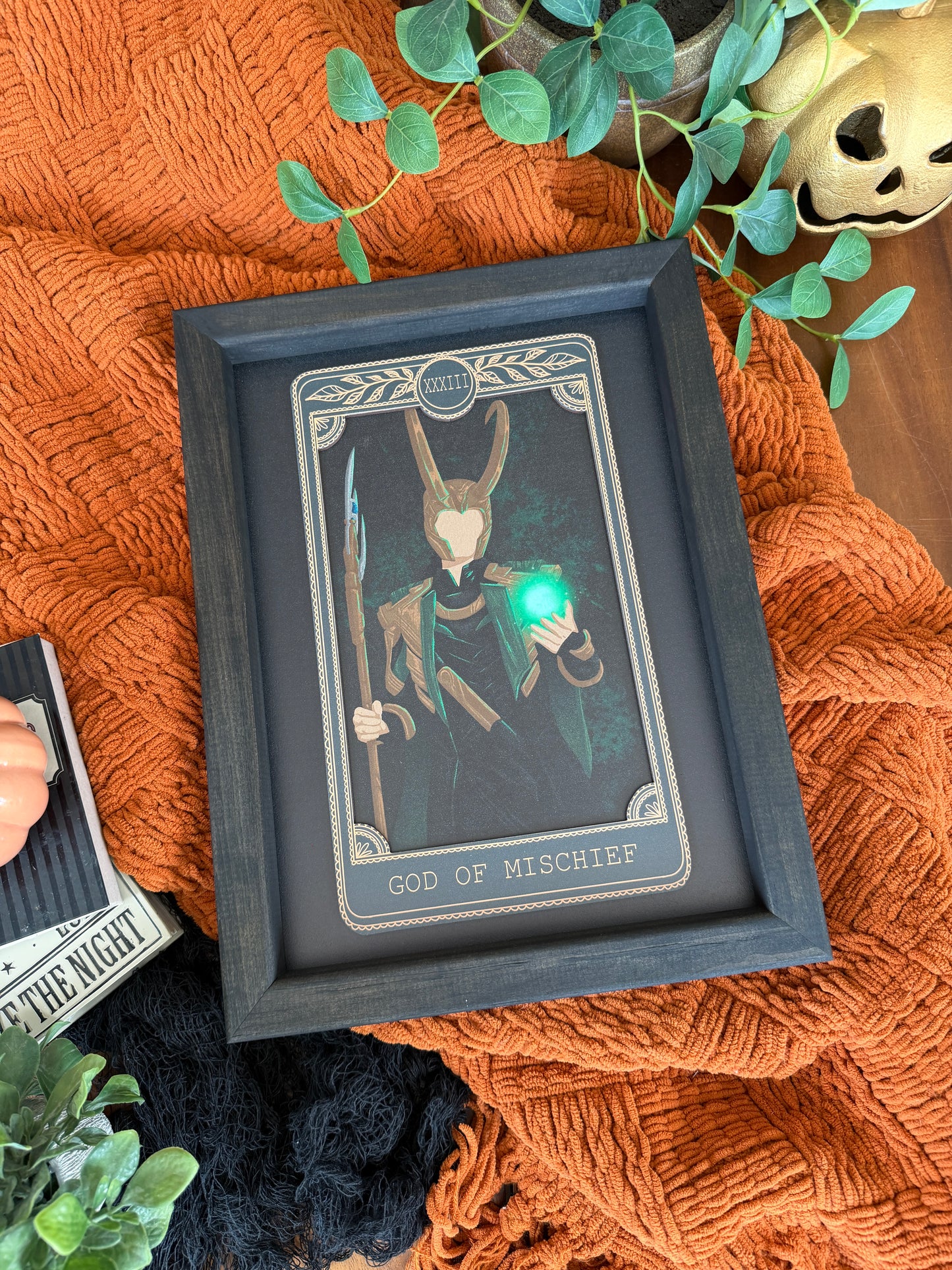 God Of Mischief - Tarot Card Framed Sign