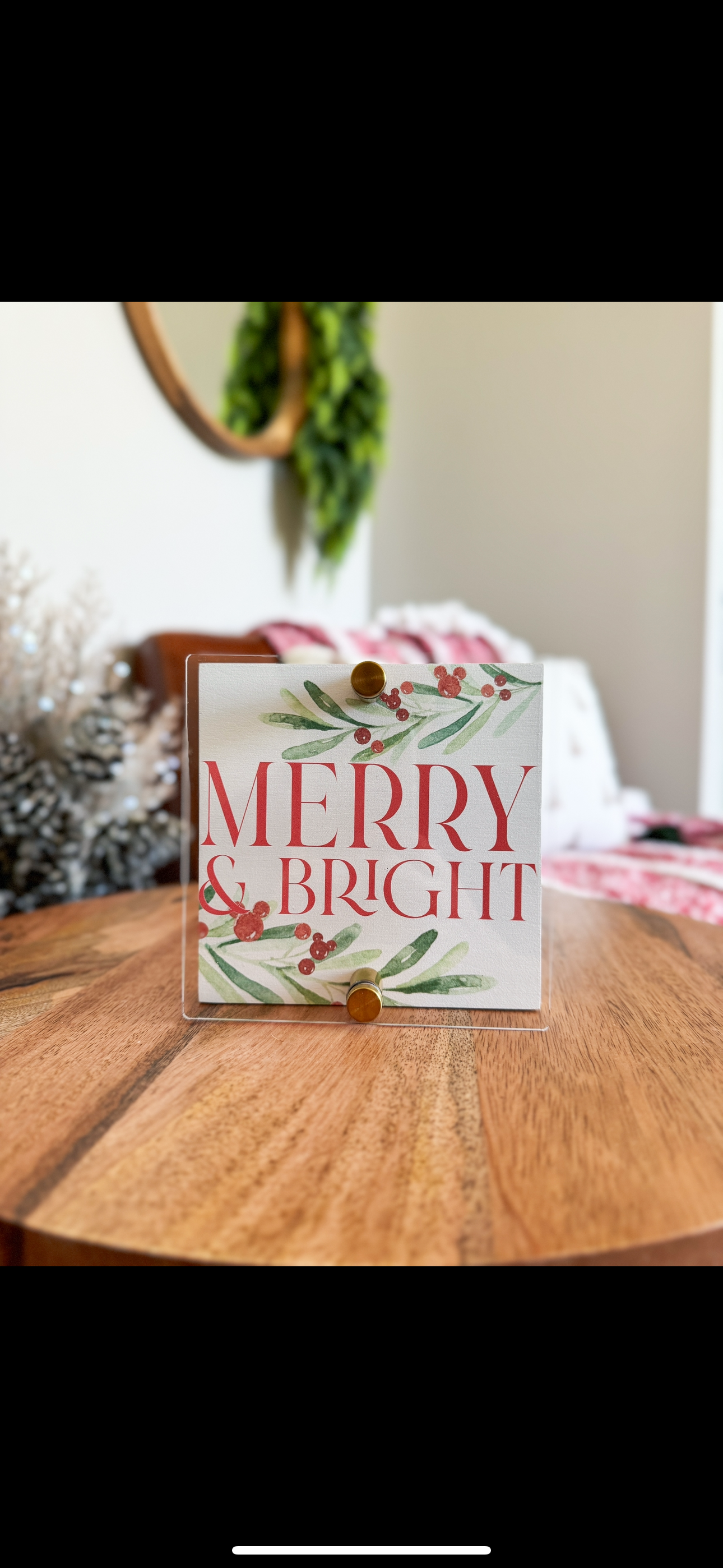 Merry & Bright Mini Block Sign