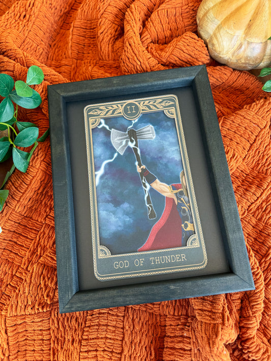 God of Thunder - Tarot Card Framed Sign