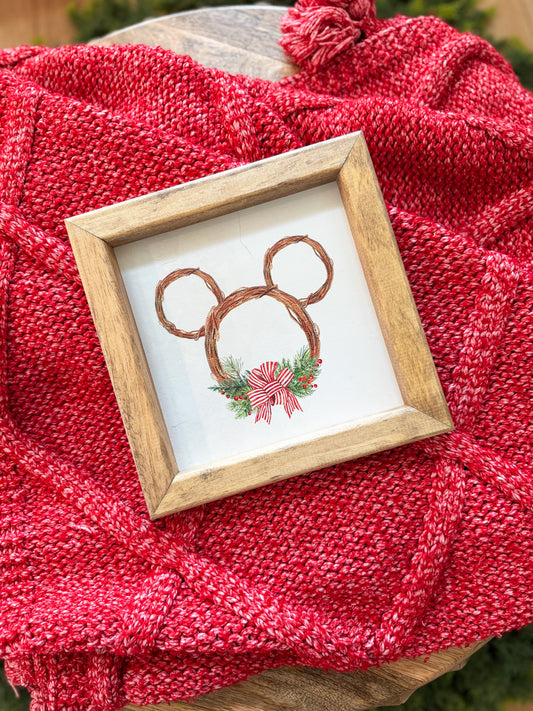 Christmas Wreath Mini Sign
