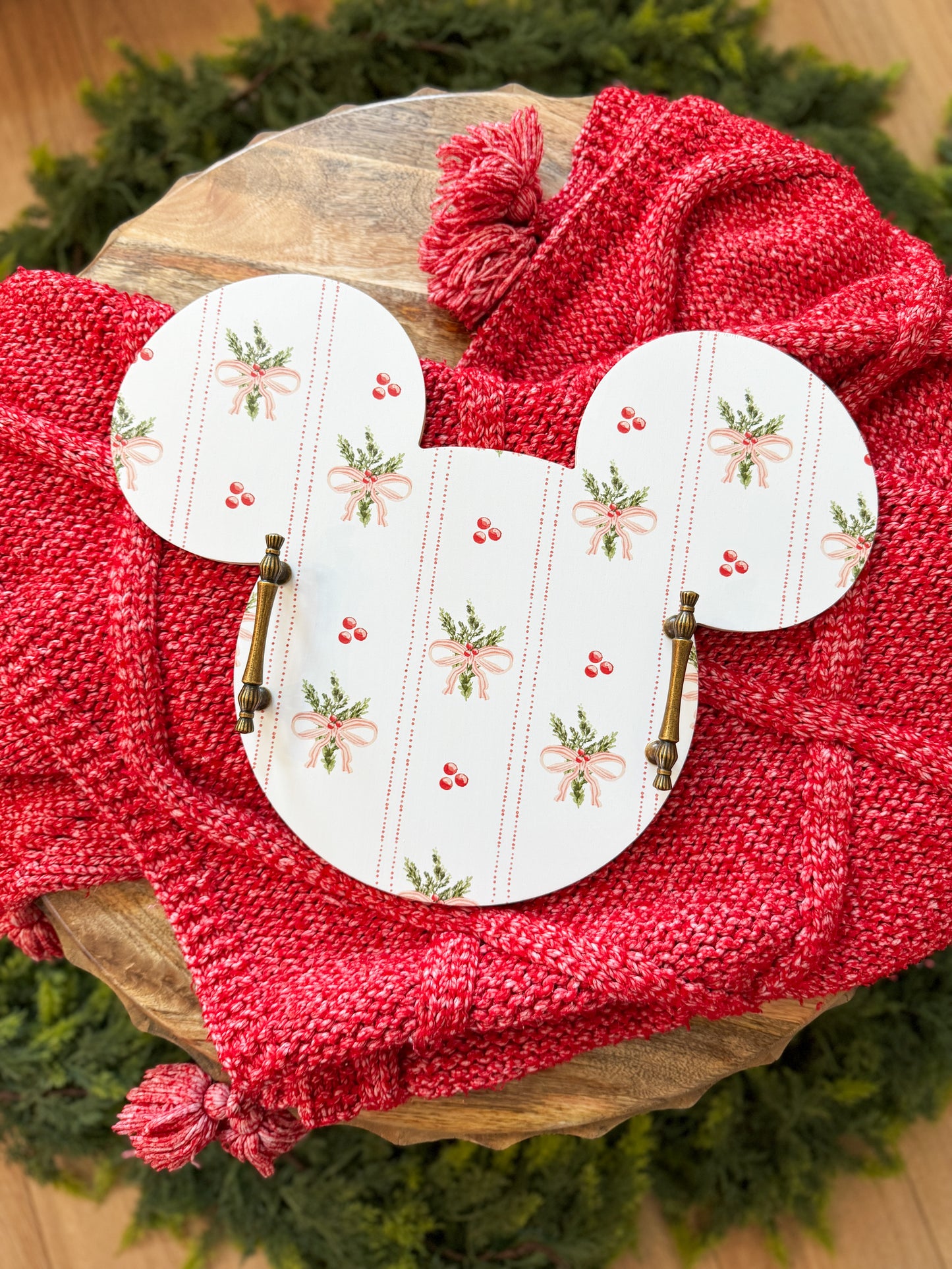 Vintage Holly Mouse Tray