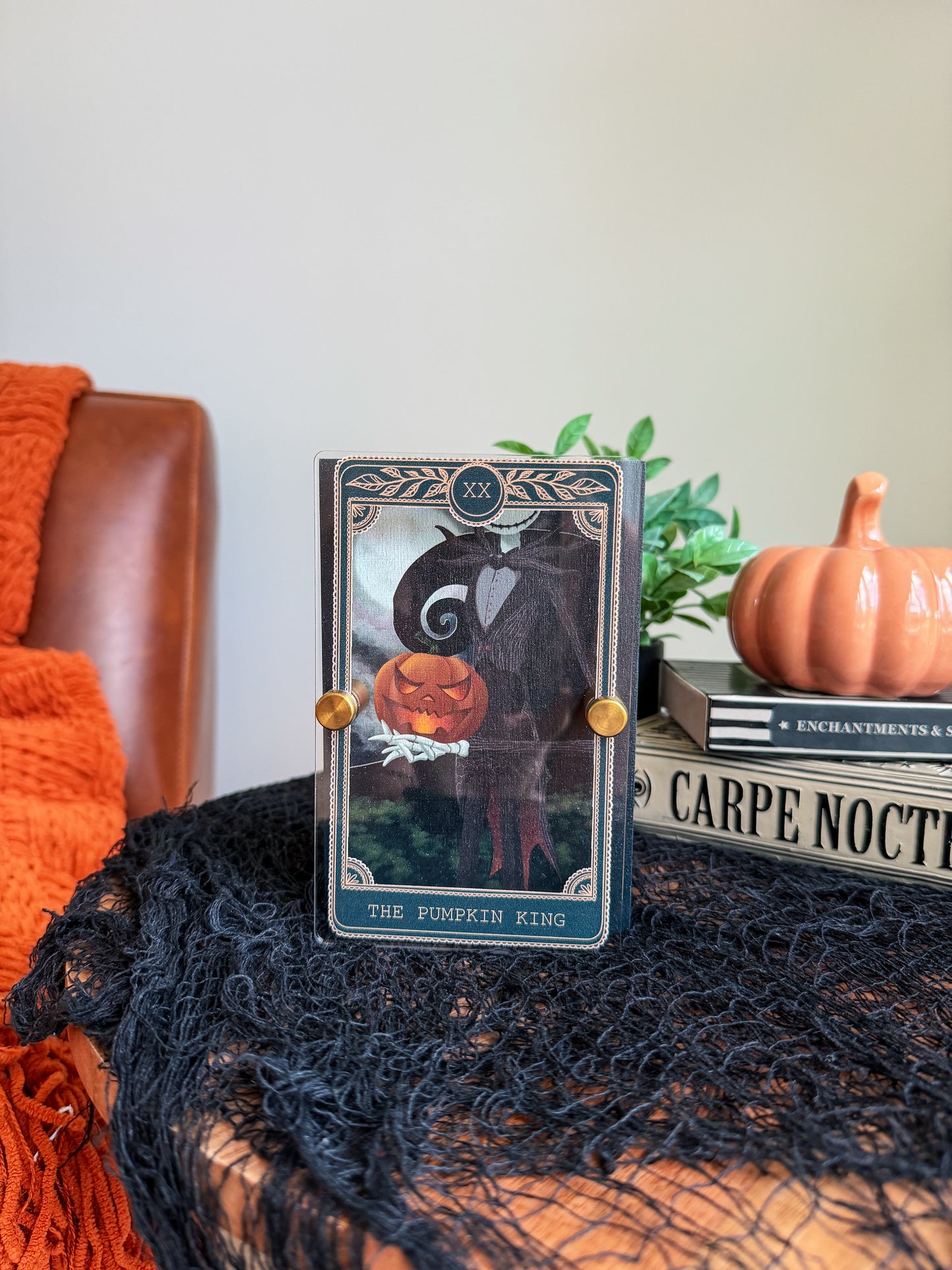 The Pumpkin King - Tarot Card Mini Sign