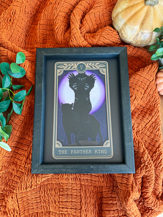 The Panther King - Tarot Card Framed Sign
